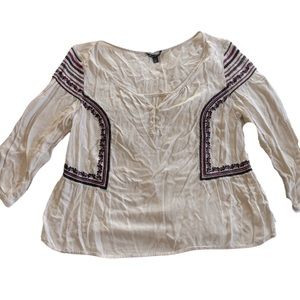 American Eagle Outfitters Ladies Blouse with embroidered trim, size XL